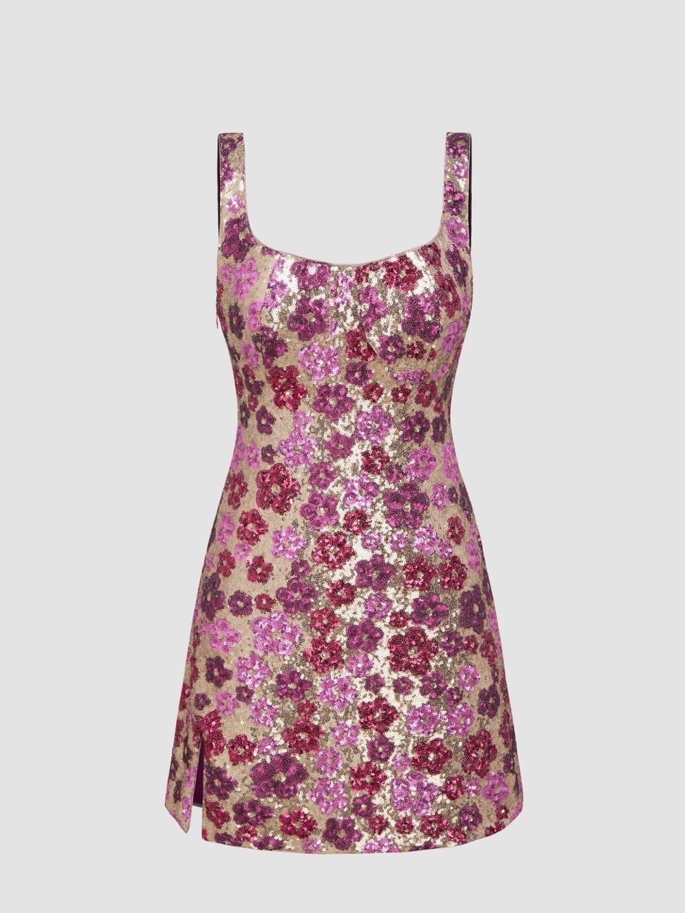 Cider Floral Sequin Mini Dress L NWT Pink Gold Burgundy Y2K Party Cocktail